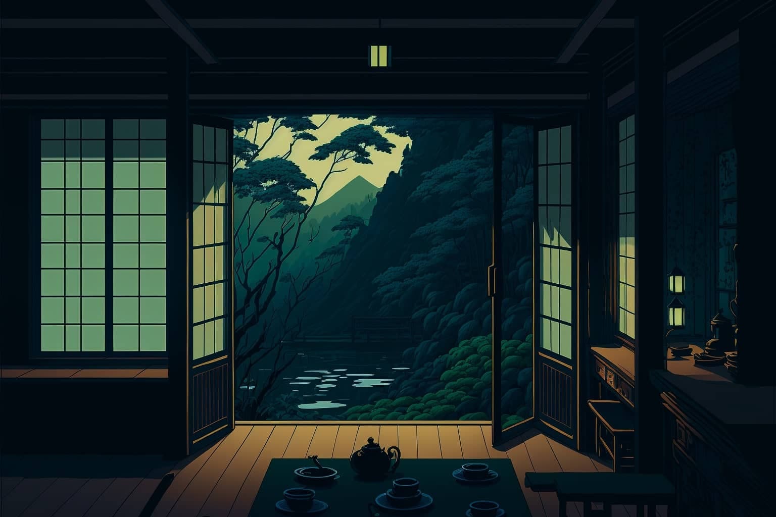 Background showing a tatami room